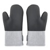 Home Mart Goods Grey Heat Resistant Thick Soft Quilted Lining Kitchen Oven Glove Mitts With Neoprene - 3 of 4