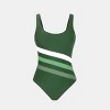 Women's Scoop Neck U Back Color Block Athletic One Piece Swimsuit  - Cupshe - 2 of 4