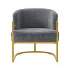 Accent Chair Upholstered Armchair Cozy Reading Chair with Gold Metal Frame - ModernLuxe - 2 of 4