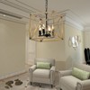 Maxax 13" 4-Light Wood Grain Iron Chandelier,Dimmable Adjustable Chain Pendant Light,for Sloped Ceilings, Bedroom Kitchen - 4 of 4