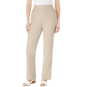 Woman Within Women's Plus Size Straight Leg Linen Pant - 1 of 4