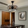YIYIBYUS 19'' Farmhouse Ceiling Fan with Light Remote Control, Chandelier Ceiling Fan with Lights, Black Cage Ceiling Light Fixture - 2 of 4