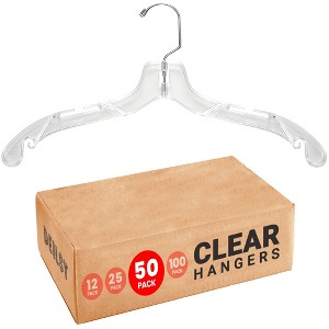 DEILSY Clear Hangers with 360° Swivel Hook & Notches - Durable Plastic Clothing Hangers for Shirts, Dresses, and Coats - 1 of 4