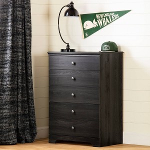 Zach 5-Drawer Kids' Chest Gray Oak - South Shore: Vertical Dresser for Bedroom, Teen & Kids, Modern Farmhouse Style - 1 of 4