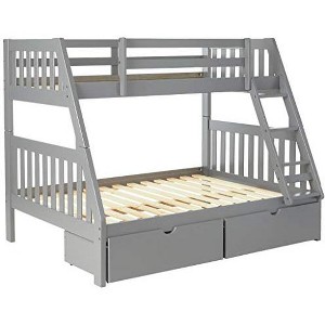 Donco Kids Austin Mission Twin Over Full Dark Grey Bunkbed with Dual Underbed Drawers - 1 of 4