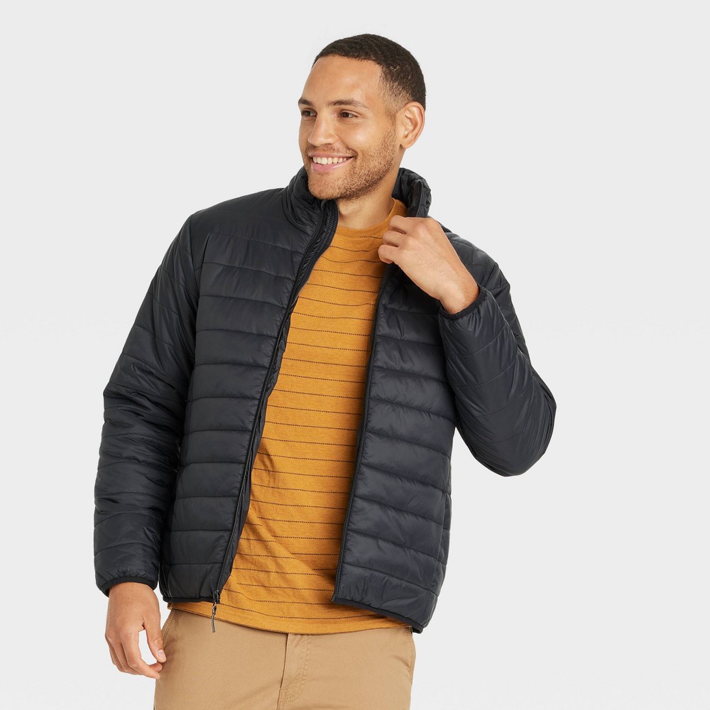 Men's Lightweight Puffer Jacket - Goodfellow & Co Black L