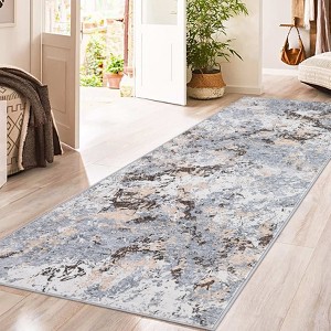 Area Rug Machine Washable Boho Carpet Non Slip Abstract Vintage Indoor - 1 of 4