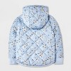 Toddler Girls' Floral Printed Reversible Puffer Jacket - Cat & Jack™ Blue - 2 of 4