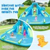 Tangkula Inflatable Water Slide  Blowup Water Park with Dual Slides Climbing Wall  Large Splash Pool & Dual Water Cannons (Without Blower) - 3 of 4