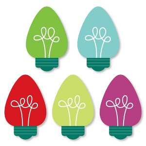 Big Dot of Happiness Christmas Light Bulbs - DIY Shaped Holiday Party Cut-Outs - 24 Count - 1 of 4