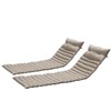 2 PCS Chaise Lounge Cushions, Outdoor Lounge Chair Cushion Replacement, Patio Furniture Seat Cushion Chaise Lounge Cushion Khaki - 3 of 4