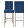 WestinTrends 29" Linen Fabric Tufted Bar Stool (Set of 2) - 3 of 4