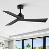 Airsurfer 52" Matte Black Modern Propeller Ceiling Fan, 3 ABS Blades, Reversible Quiet Motor, Remote Control, No Light - 2 of 4