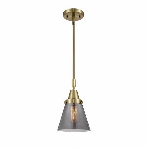 Cone - 1 Light Stem Hung Mini Pendant In Industrial Style-9.13 Inches Tall and 6 Inches Wide - 1 of 1
