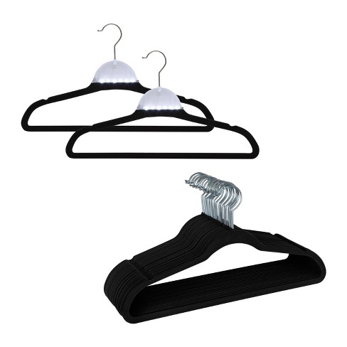 Simplify 25-Pack Velvet Clothing Hanger (Black) in the Hangers