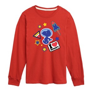 Boys' - Peanuts - Space Snoopy Flair Long Sleeve Graphic T-Shirt - 1 of 4