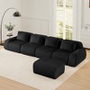 146'' Flannelette L-Shaped Modular Sectional Sofa with Movable Ottoman, Boneless Design, and Deep Seat - 3 of 4
