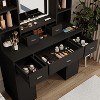 Makeup Vanity Desk With Mirror And Lights, 3 Color Lighting Modes, Modern Dressing Table With Storage Drawers And Cabinet, For Bedroom, Dressing Room - 3 of 4