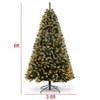 KRISRATE 6FT/7.5ft Pre-lit Christmas Tree, Snow Flocked Artificial Christmas Tree with 51/80 Pinecones &756/1346 PVC Branch Tips & 250/550 Warm Lights - 4 of 4