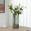 Uniquewise Set of 2 Square Frosted Clear Glass Table Vase - A Timeless Centerpiece for Dining Tables, Living Rooms, Bedrooms, Hotel Reception Areas - 2 of 4