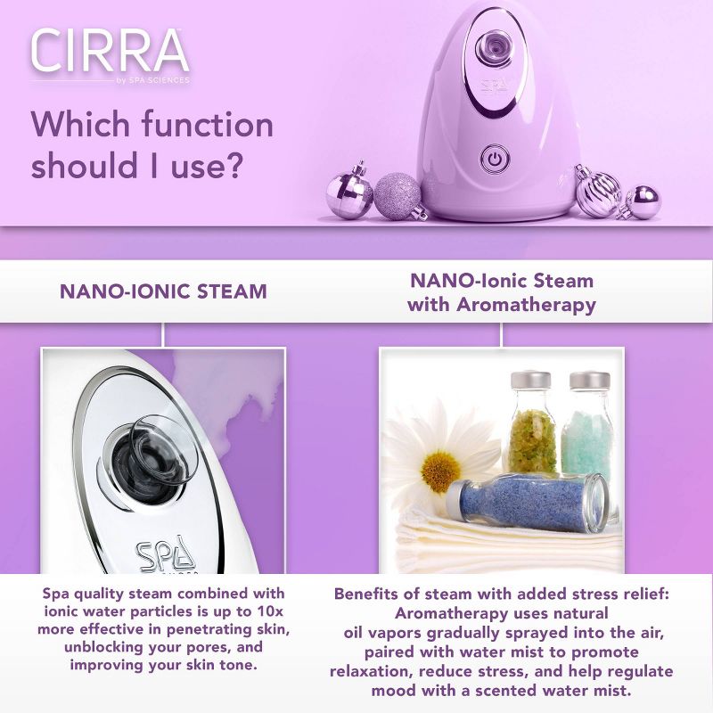 Spa Sciences CIRRA Nano Ionic Vanity Facial Steamer with Optional Aromatherapy, 5 of 15