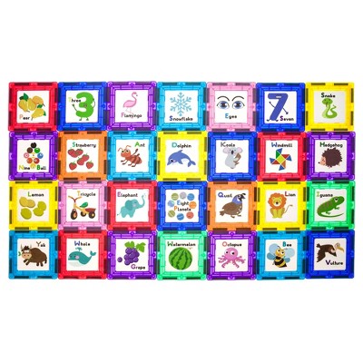 PICASSO-TILES 56 PC Learning, Educational, Magnetic Tiles, Building Blocks, STEM Toys for Kids 3+