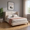 HomeRoots Beige Tufted Upholstered Queen Bed Frame With LED Lighting And USB - 2 of 4