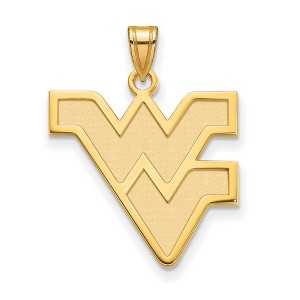 Black Bow Jewelry 10k Yellow Gold West Virginia Mountaineers NCAA Large Pendant - 1 of 3