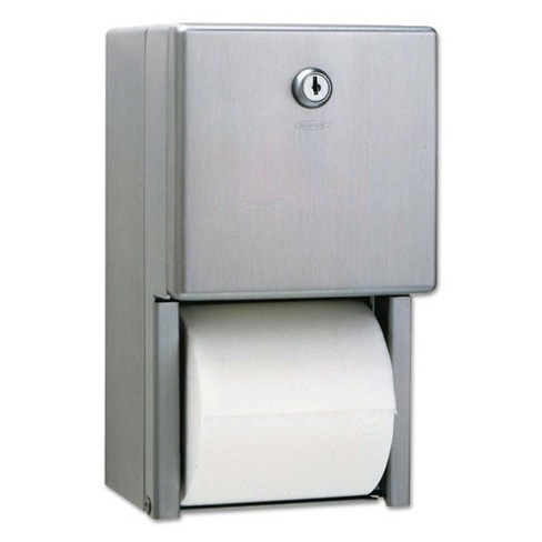 Bobrick B-2888 6-1/16 in. x 5-15/16 in. x 11 in. Stainless Steel 2-Roll Tissue Dispenser - Stainless Steel - image 1 of 3