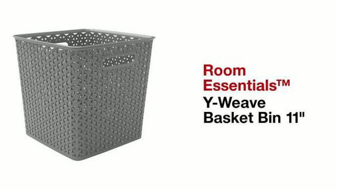 Y-Weave 11&#34; Cube Decorative Storage Basket White - Room Essentials&#8482;, 5 of 6, play video