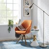 Art Leon Comfortable Velvet Swivel Accent Armchair with Golden Legs - 3 of 4