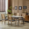 Set of 4 French Country Cane Back Dining Chairs with Upholstered Seat and Solid Wood Frame–Maison Boucle - 2 of 4