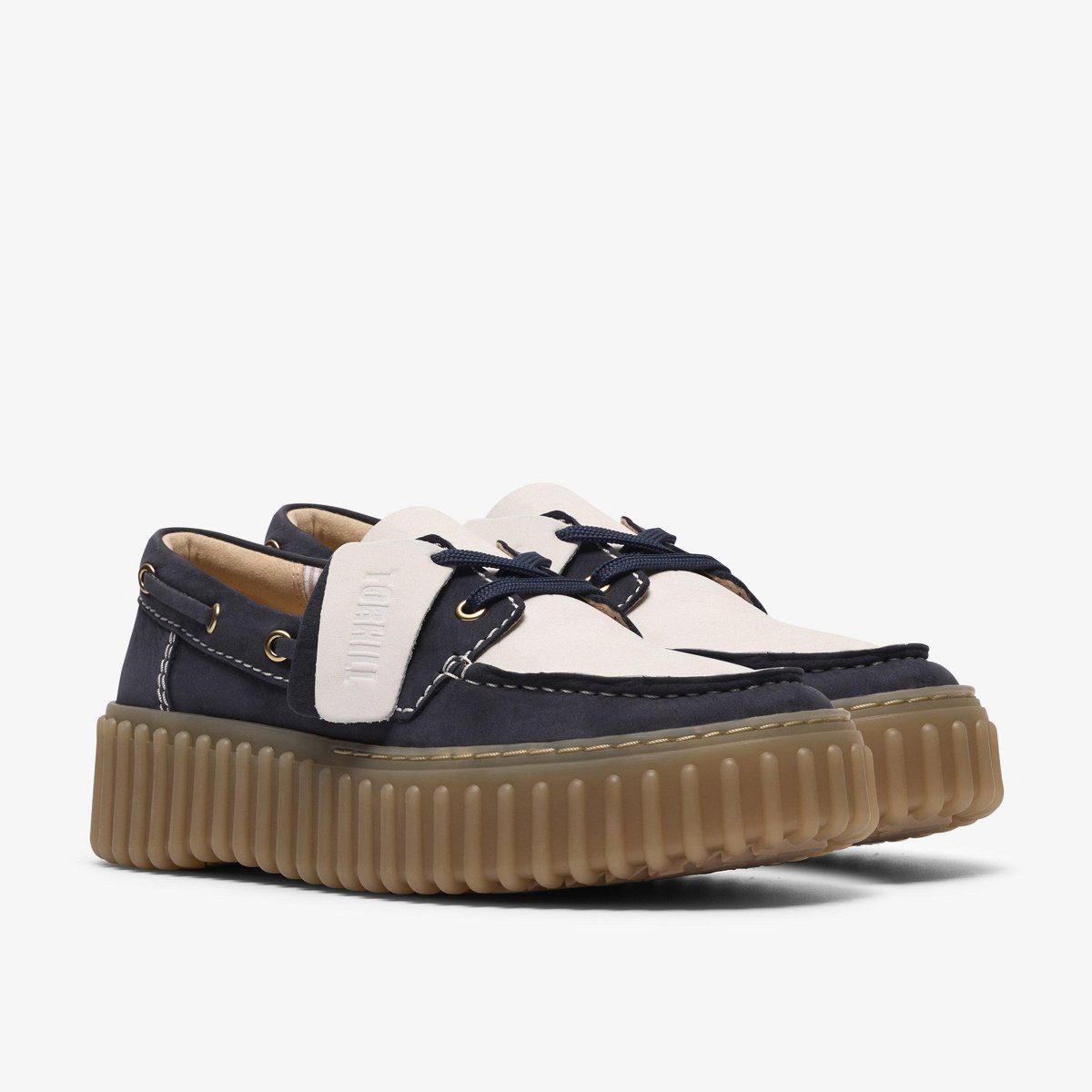 Обувь Clarks Womens Torhill Boat Navy Combination Shoes 8 Medium — фото 4