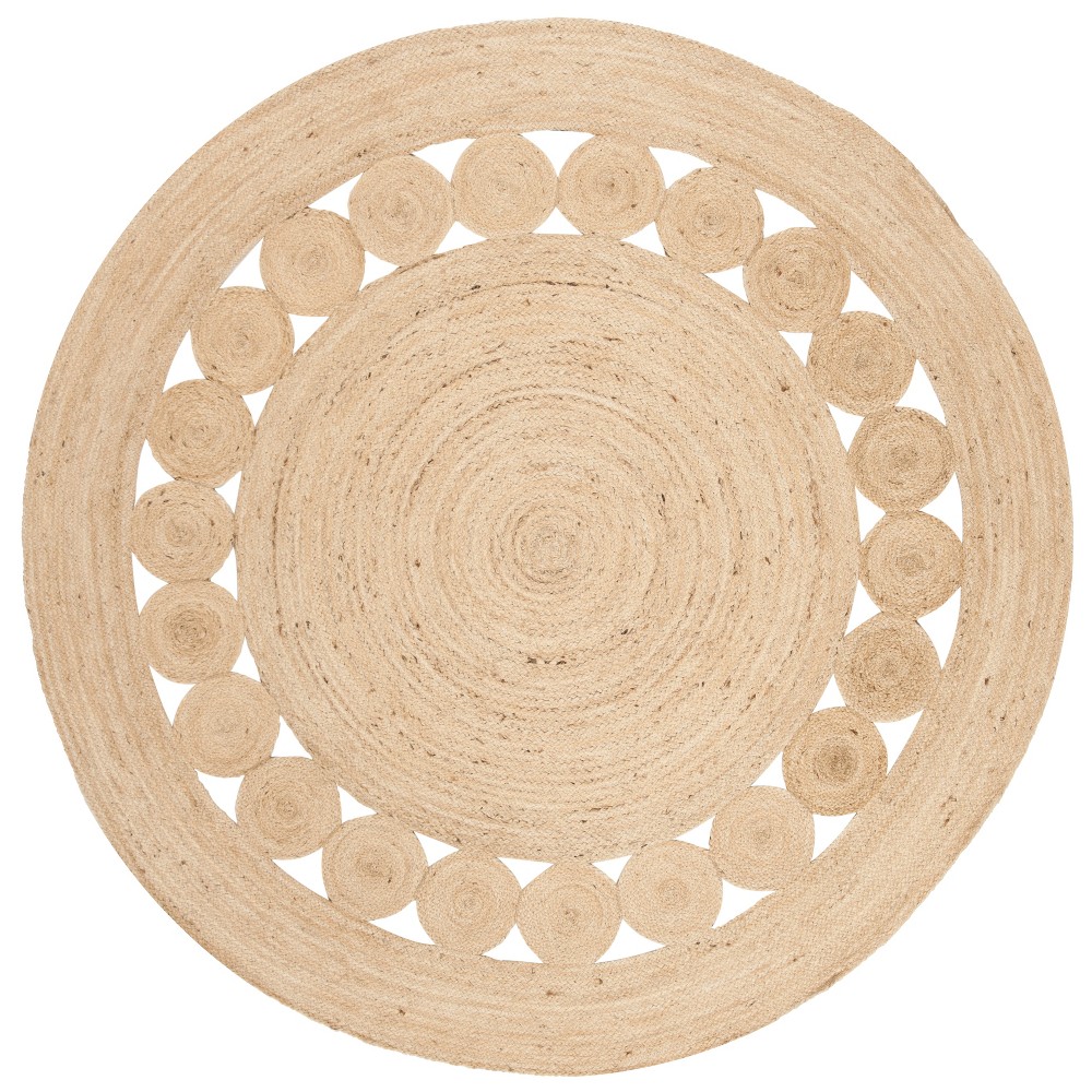 6'x6' Round Noemi Solid Woven Round Rug Ivory Round - Safavieh