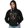 Festive Christmas Candy Cane Joy Hoodie Sweatshirt Women Brisco Brands - 2 of 4