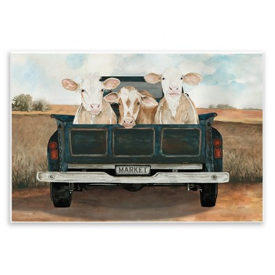 Stupell Industries Cows in Country Truck Wall Plaque Art