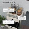 Resenkos Storage Cabinet,Kitchen Tilt Out Trash Bin Cabinet Free Standing Storage Cabinet with Drawer, Light Gray - 3 of 4