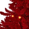 4ft. Red Flocked Fir Artificial Christmas Tree with 100 Red Lights, 14 Globe Bulbs & 270 Branches – Bold X-Mas Accent - 3 of 4