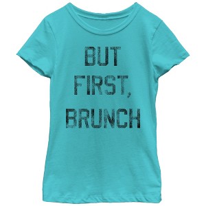 Girl's CHIN UP But First Brunch T-Shirt - 1 of 3