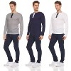 DARESAY Men's Thermal Crew Long Sleeve Henley Tops Base Layer Shirt, Pack of 3 - 2 of 4