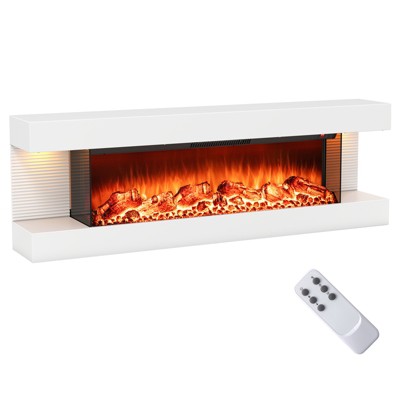 Tangkula 18" 3-Sided Wall Mounted Electric Fireplace w/ 32"Wide Floating Mantle