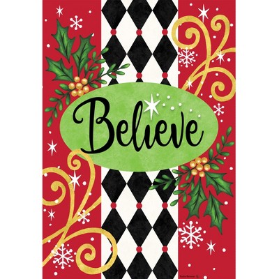 Home & Garden 18.0" Believe Flag Double Sided Custom Decor  -  Flags