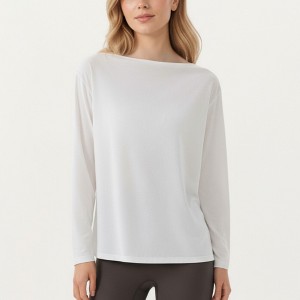 Anna-Kaci Active Women's Long Sleeve Pullover Top with Relaxed Fit and Boat Neckline - 1 of 4