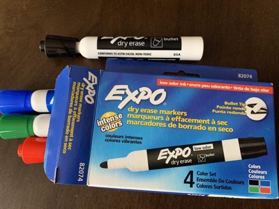 Expo 4pk Dry Erase Markers Chisel Tip Black : Target