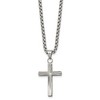 Chisel Stainless Steel and Textured Sunburst Design Cross Pendant on a 24" Box Chain Necklace - 2 of 2