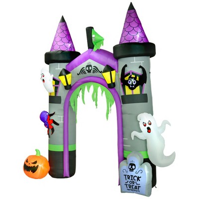 Inflatable Halloween Archway with Ghost, Pumpkin, Spider and Bat