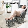 Infans Glider and Ottoman Cushion Set Wood Baby Nursery Rocking Chair Dark Grey - 3 of 4