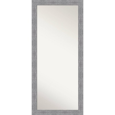 29" x 65" Bark Rustic Framed Full Length Floor/Leaner Mirror Gray - Amanti Art