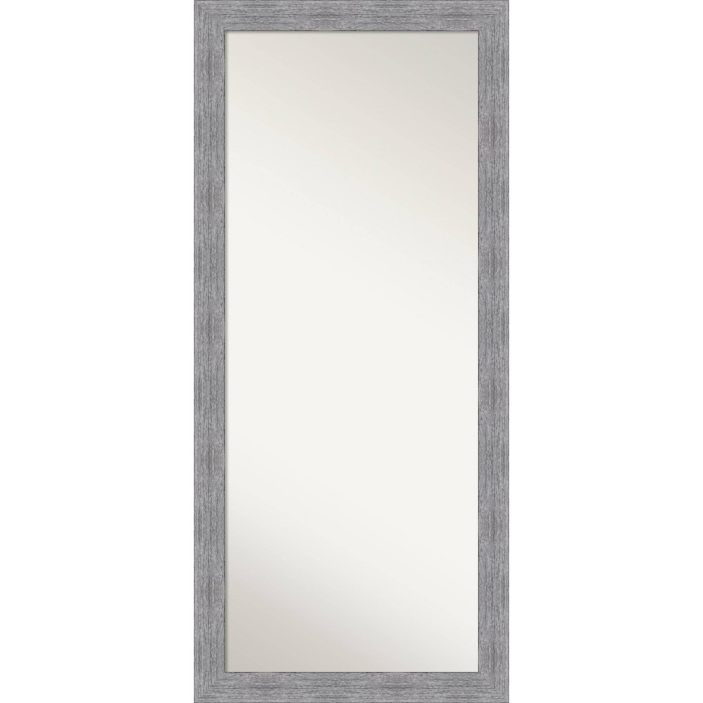 Photos - Wall Mirror 29"x65" Bark Rustic Framed Full Length Floor/Leaner Mirror Gray - Amanti A