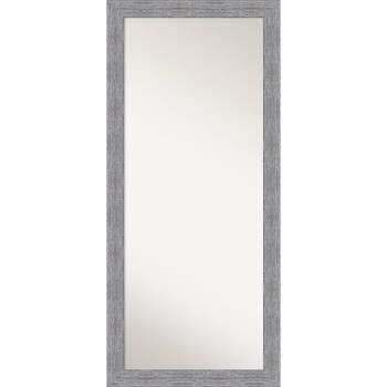 29" x 65" Bark Rustic Framed Full Length Floor/Leaner Mirror Gray - Amanti Art